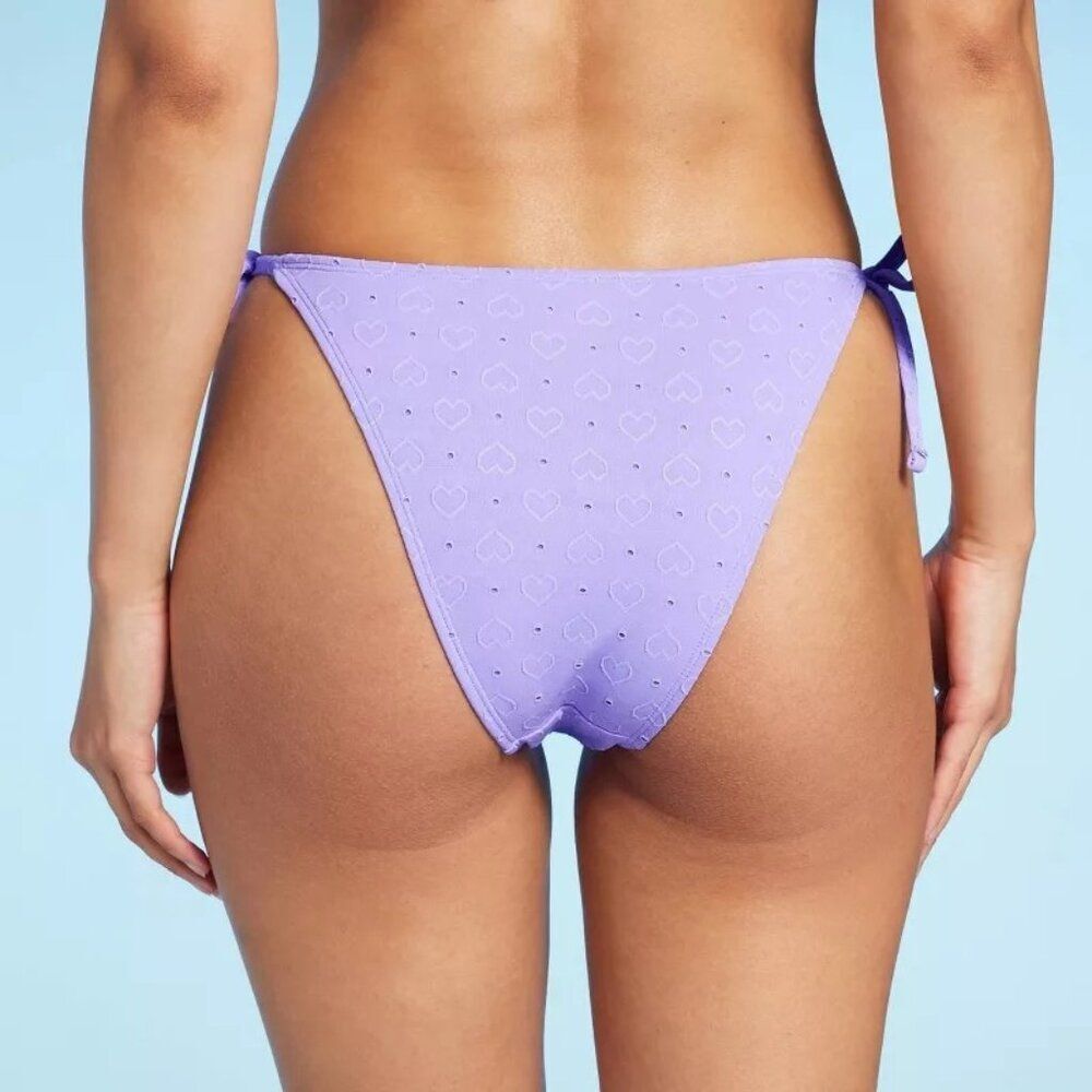 Wild Fable Heart Pattern Side-Tie Extra Cheeky Bikini Bottom - Size XS, NWT - Picture 2 of 9